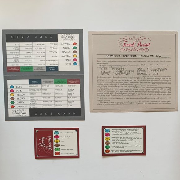 Trivial Pursuit Baby Boomer Edition Subsidiary Card Set - For Use w/ Master Game - Picture 5 of 7